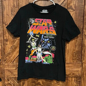 RARE STAR WARS unisex black tshirt size medium with large graphic print‎